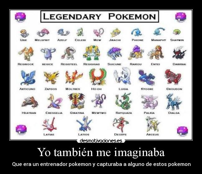 Yo también me imaginaba - Que era un entrenador pokemon y capturaba a alguno de estos pokemon