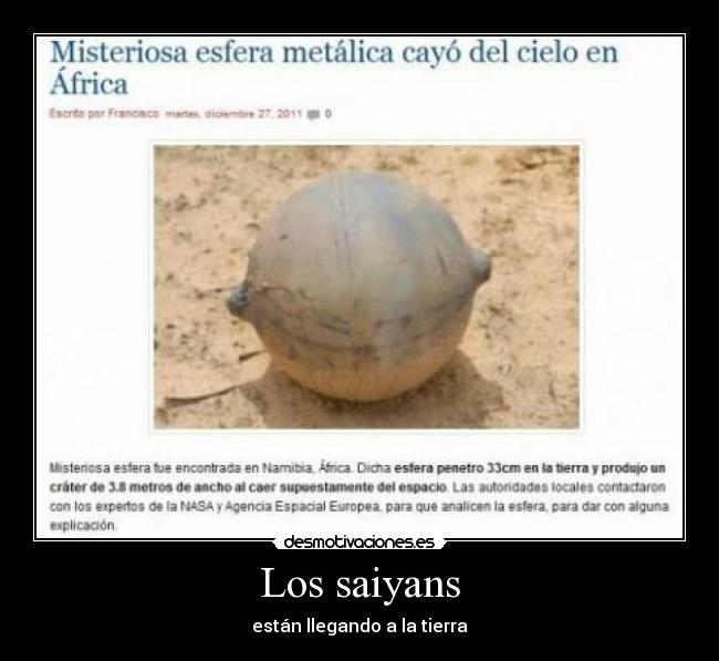 Los saiyans - están llegando a la tierra