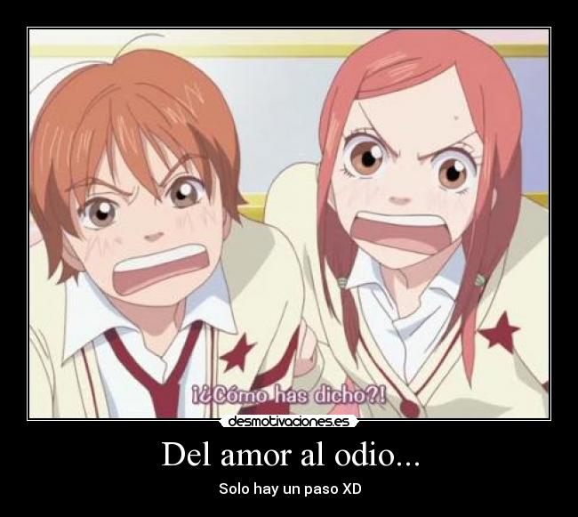 Del amor al odio... - Solo hay un paso XD