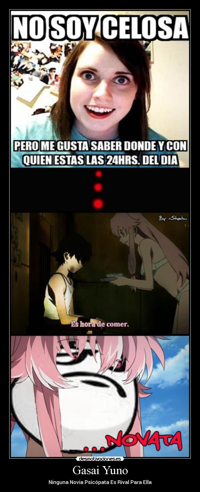 carteles gasai yuno mirai nikki anime meme novia desmotivaciones