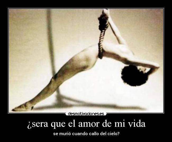 ¿sera que el amor de mi vida - se murió cuando callo del cielo?