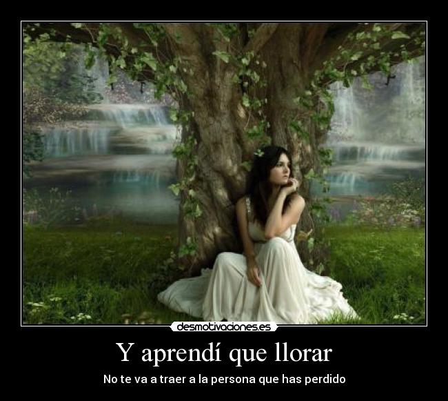 Y aprendí que llorar - No te va a traer a la persona que has perdido