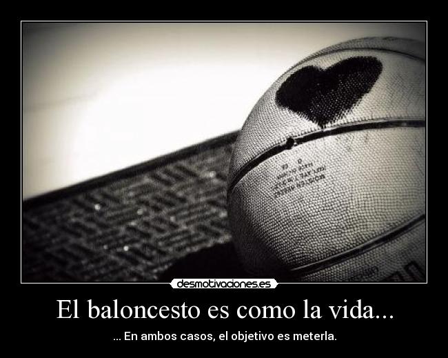 El baloncesto es como la vida... - ... En ambos casos, el objetivo es meterla.
