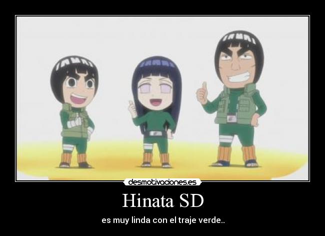 Hinata SD - es muy linda con el traje verde..