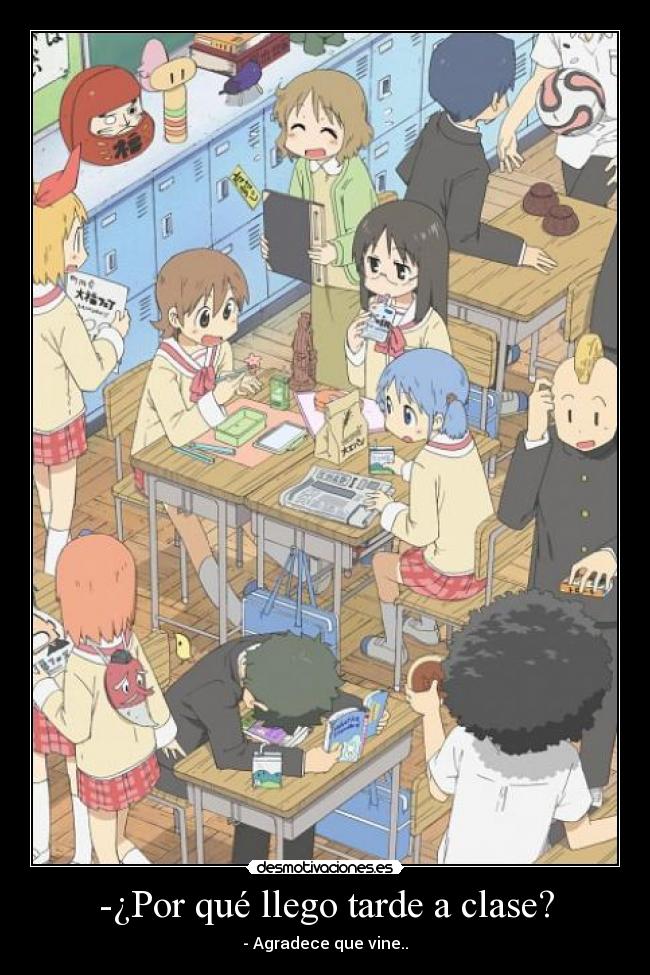 carteles anime clase nichijou desmotivaciones