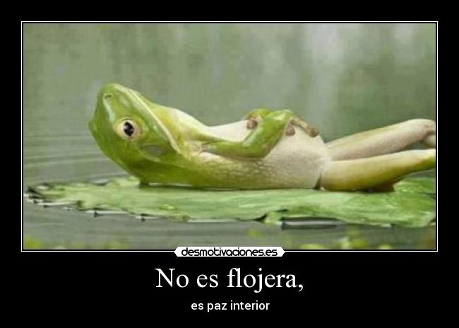 No es flojera, - es paz interior