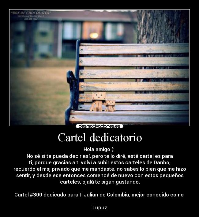 Cartel dedicatorio - 
