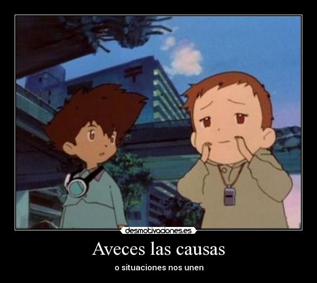 carteles digimon causas efectos hermanos desmotivaciones
