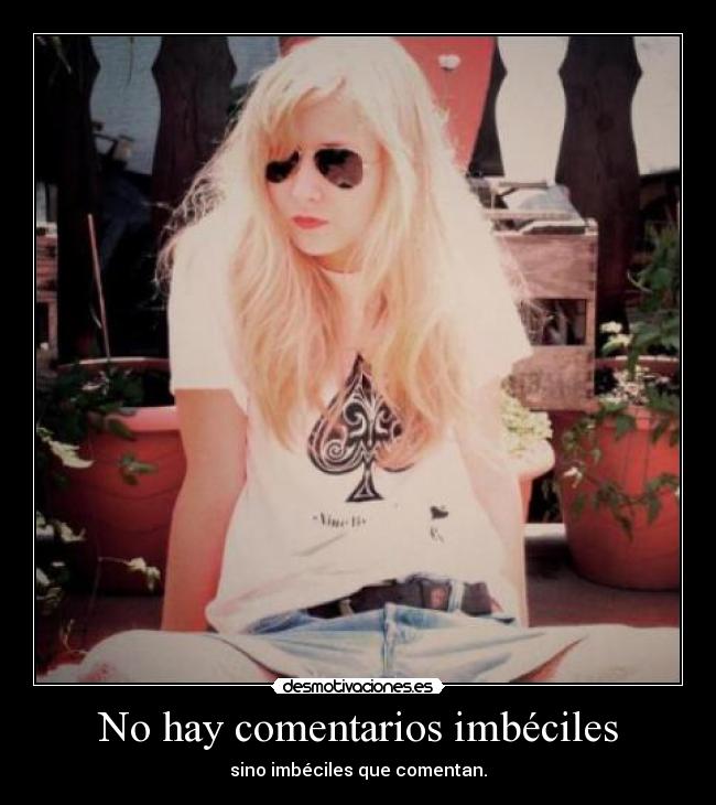No hay comentarios imbéciles - sino imbéciles que comentan.