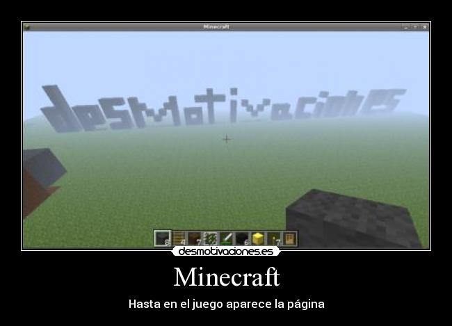 Minecraft - Hasta en el juego aparece la página