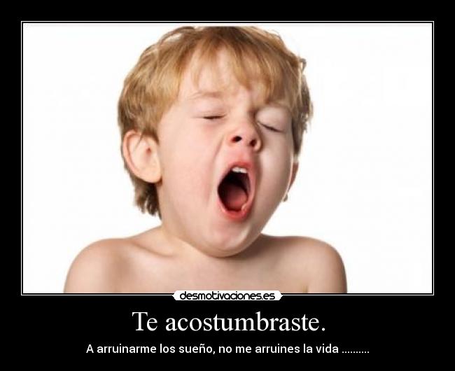 Te acostumbraste. - A arruinarme los sueño, no me arruines la vida ..........