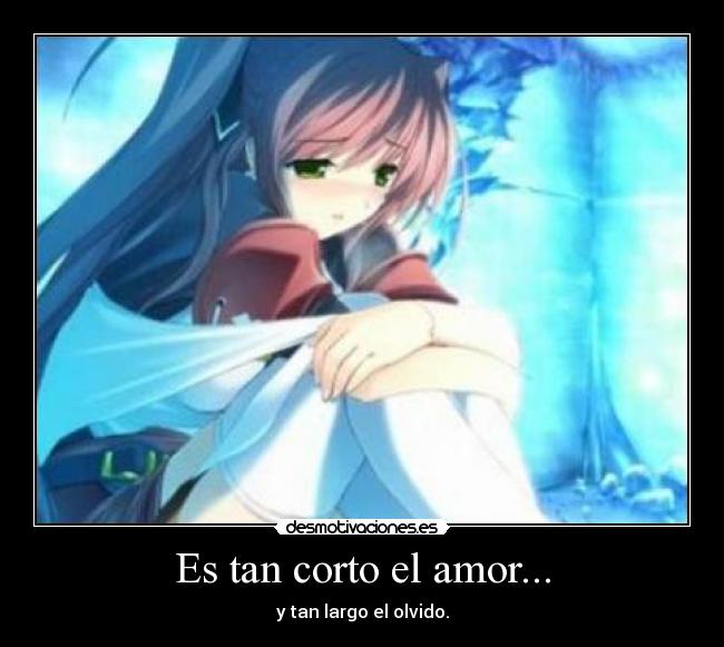 Es tan corto el amor... - y tan largo el olvido.
