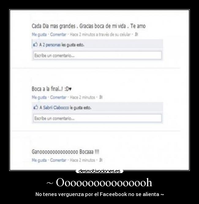 ~ Oooooooooooooooh - No tenes verguenza por el Faceebook no se alienta ~