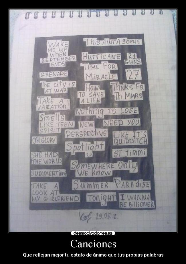 Canciones - Que reflejan mejor tu estafo de ánimo que tus propias palabras