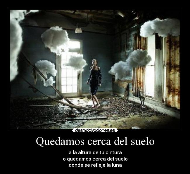 Quedamos cerca del suelo - a la altura de tu cintura
o quedamos cerca del suelo
donde se refleje la luna