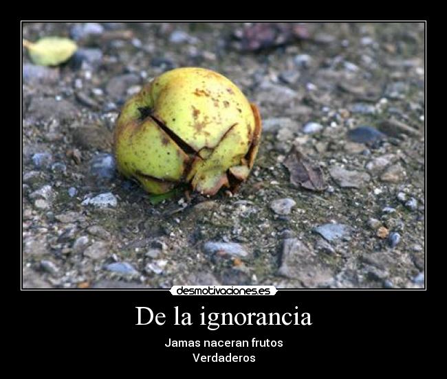 De la ignorancia - Jamas naceran frutos
Verdaderos