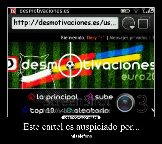 Este cartel es auspiciado por... - Mi teléfono