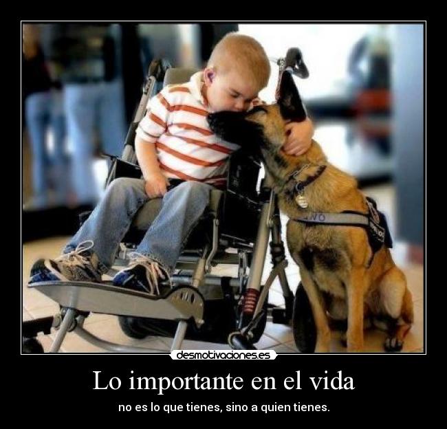 Lo importante en el vida - no es lo que tienes, sino a quien tienes.