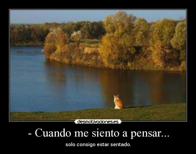 - Cuando me siento a pensar... - solo consigo estar sentado.