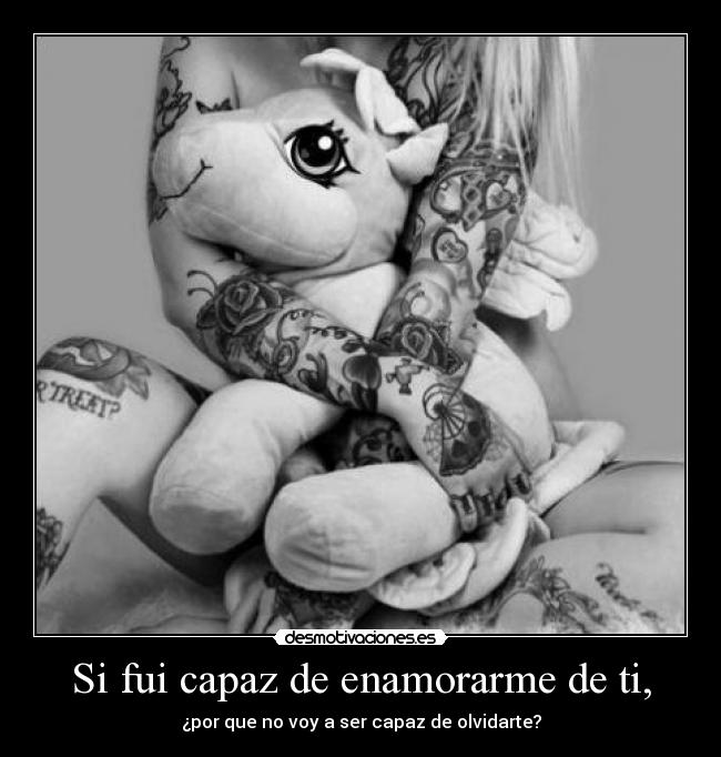 Si fui capaz de enamorarme de ti, - ¿por que no voy a ser capaz de olvidarte?