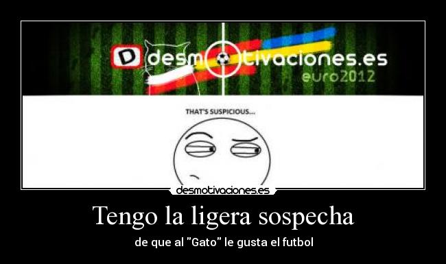 Tengo la ligera sospecha - de que al Gato le gusta el futbol