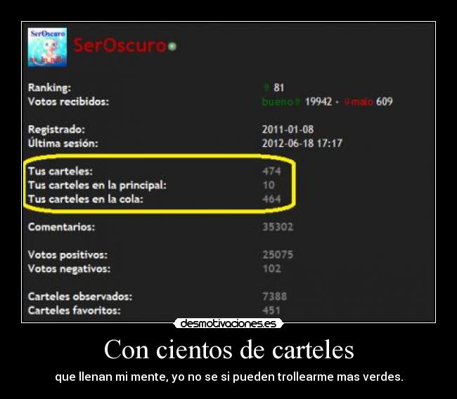 Con cientos de carteles -