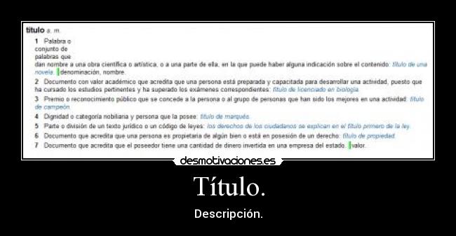 Título. - Descripción.