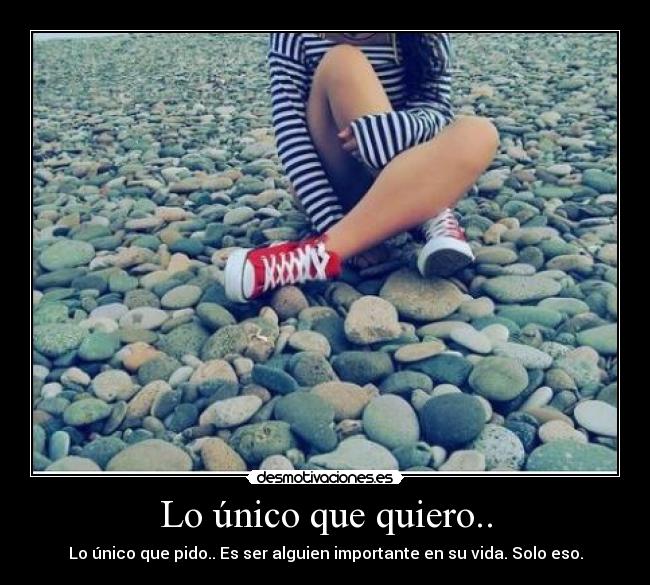 Lo único que quiero.. - Lo único que pido.. Es ser alguien importante en su vida. Solo eso.