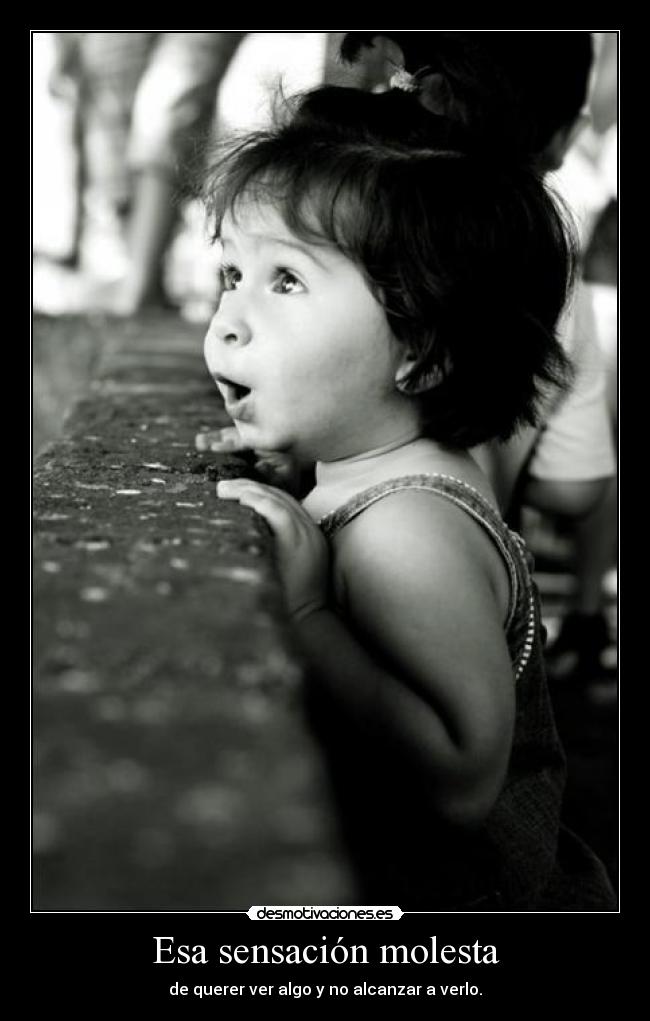 Esa sensación molesta - de querer ver algo y no alcanzar a verlo.