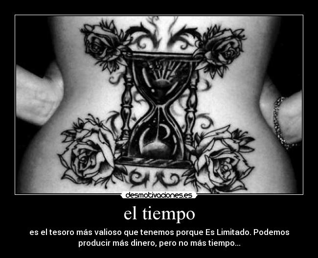 el tiempo - es el tesoro más valioso que tenemos porque Es Limitado. Podemos
producir más dinero, pero no más tiempo...