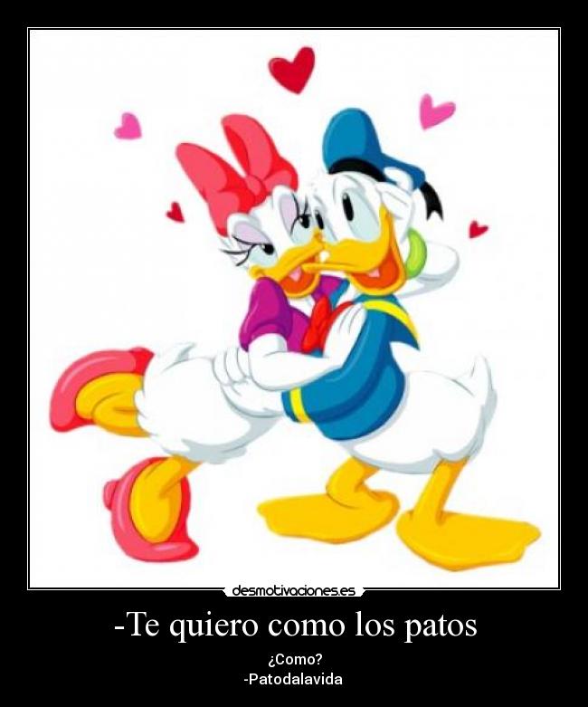 -Te quiero como los patos - ¿Como?
-Patodalavida ♥