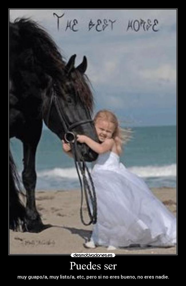 Puedes ser - muy guapo/a, muy listo/a, etc, pero si no eres bueno, no eres nadie.