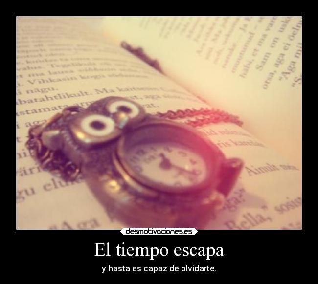 El tiempo escapa - y hasta es capaz de olvidarte.