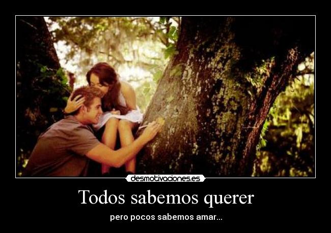 Todos sabemos querer - pero pocos sabemos amar...