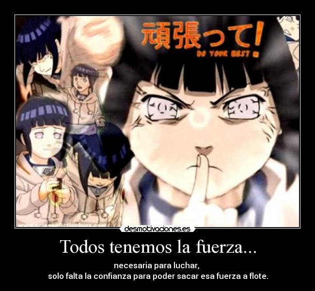 carteles anime hinata suikyou todos tenemos fuerza desmotivaciones