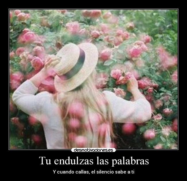Tu endulzas las palabras - Y cuando callas, el silencio sabe a ti