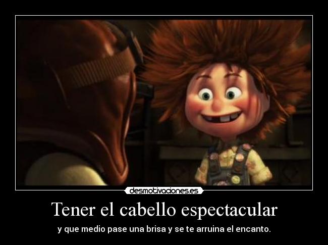 Tener el cabello espectacular - y que medio pase una brisa y se te arruina el encanto.
