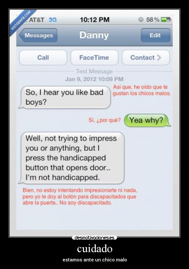 cuidado - estamos ante un chico malo