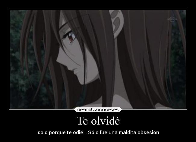Te olvidé - solo porque te odié... Sólo fue una maldita obsesión