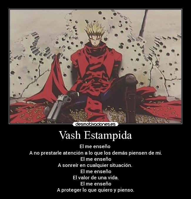 carteles vash estampida anime infancia desmotivaciones