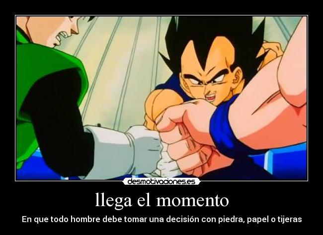 llega el momento - En que todo hombre debe tomar una decisión con piedra, papel o tijeras