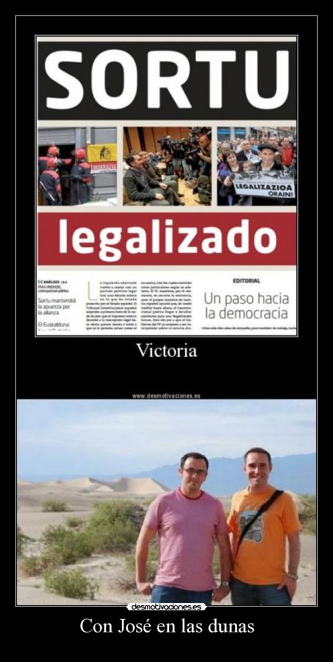 Con José en las dunas -