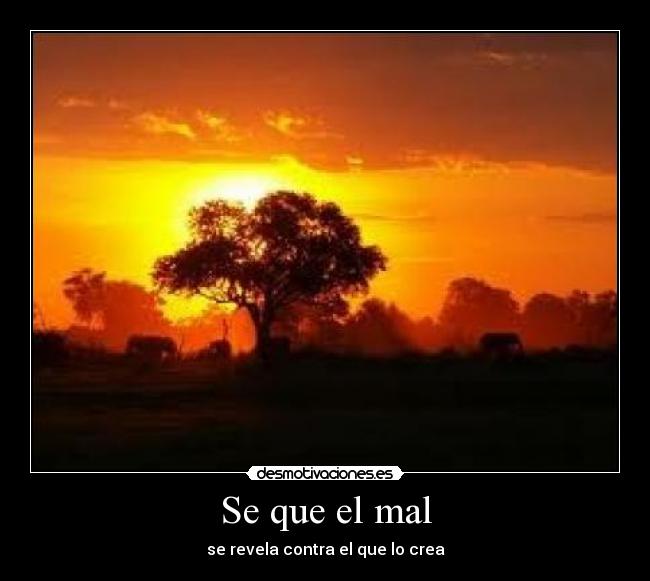 Se que el mal - se revela contra el que lo crea