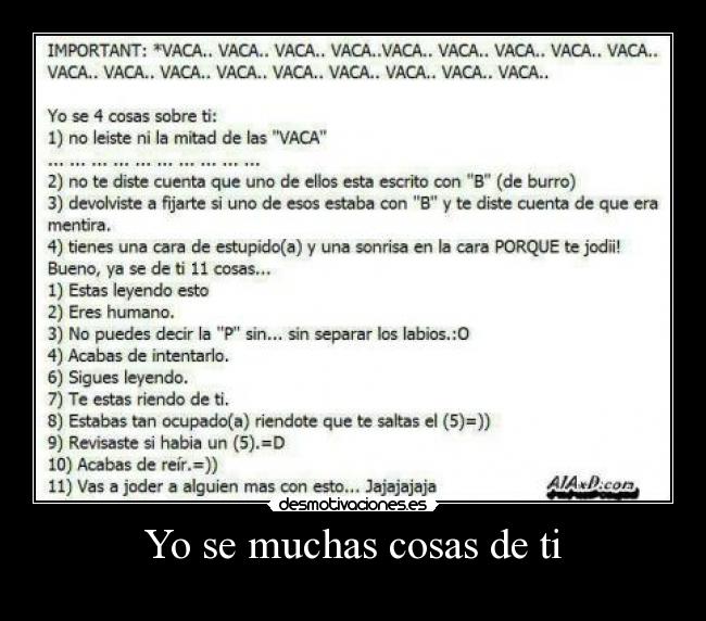 Yo se muchas cosas de ti -