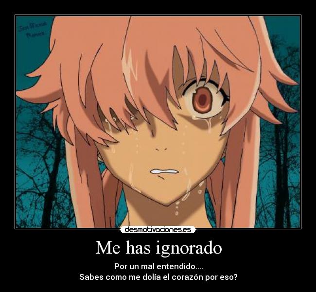 carteles gasai yuno mirai nikki lovemugler gente acosa desmotivaciones