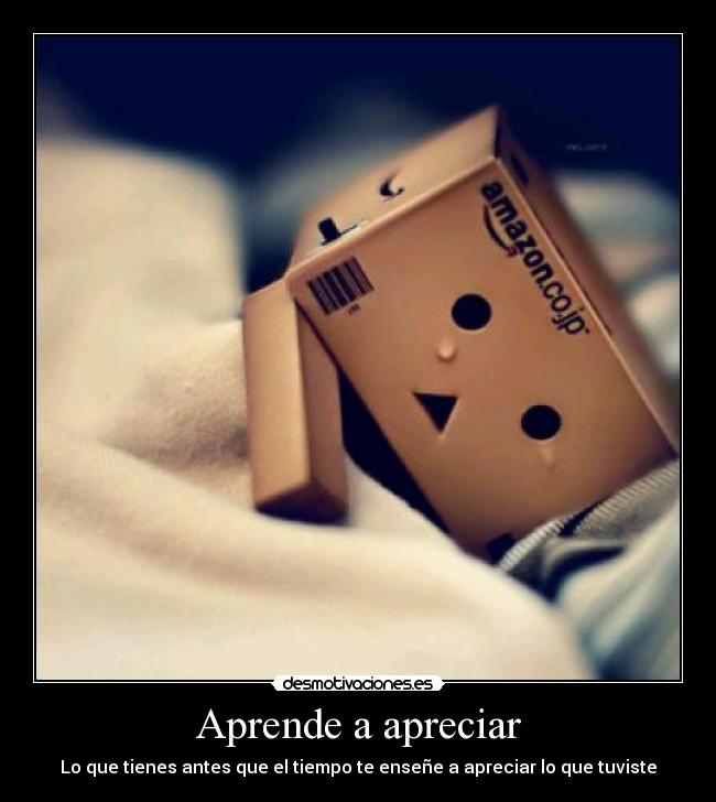 Aprende a apreciar - Lo que tienes antes que el tiempo te enseñe a apreciar lo que tuviste