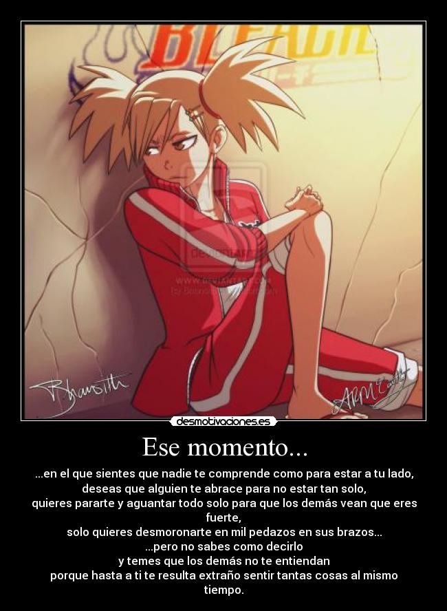 carteles hiyori saguraki bleach manga anime shinigami vizard sentimientos apoyo fortaleza expresarse sentir desmotivaciones