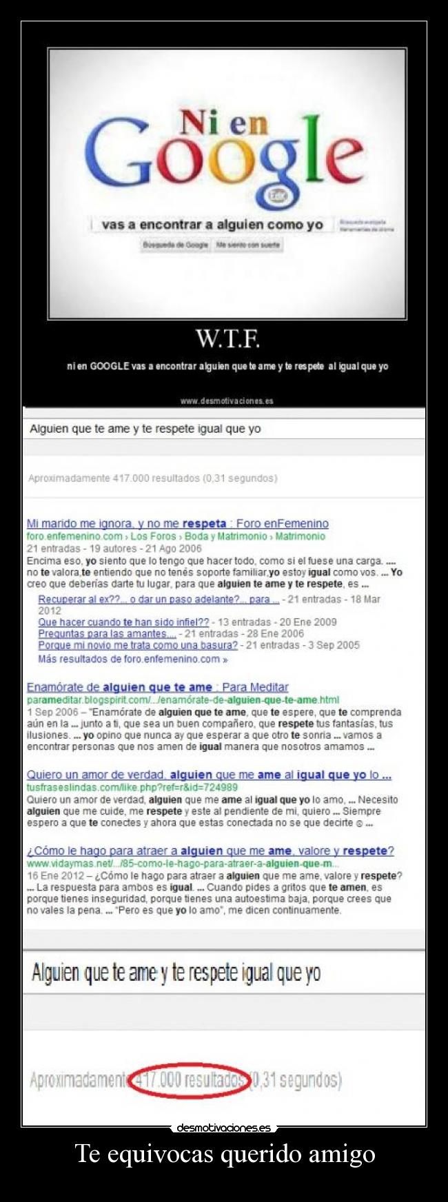 Te equivocas querido amigo - 