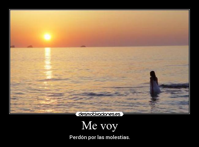 Me voy - Perdón por las molestias.