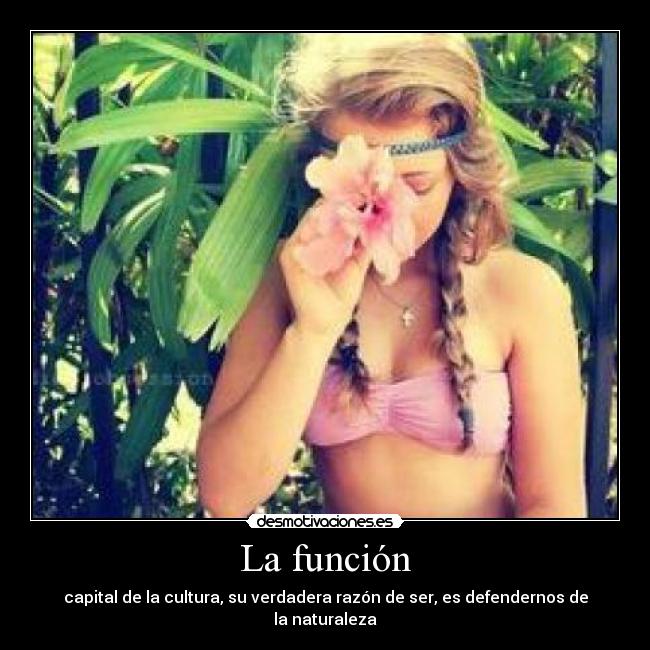La función - capital de la cultura, su verdadera razón de ser, es defendernos de la naturaleza